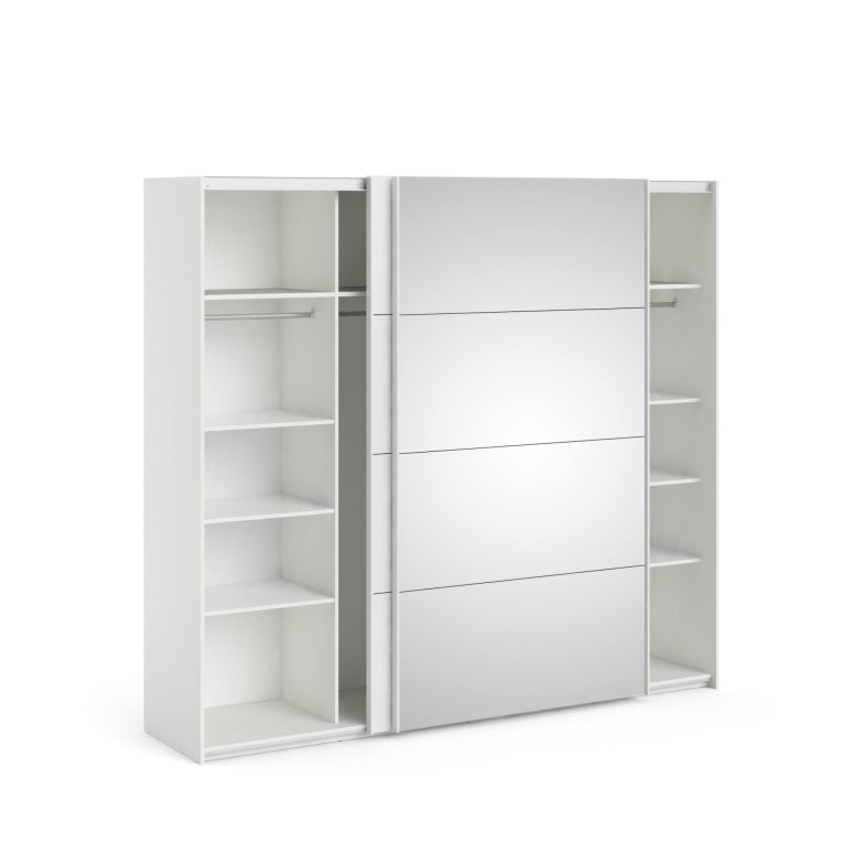 Guardaroba in legno bianco lucido 242x220h cm - Catalina