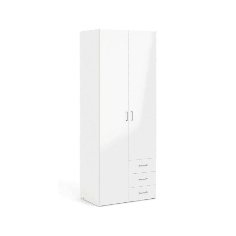 Guardaroba in legno bianco lucido 77x200h cm - Apollina