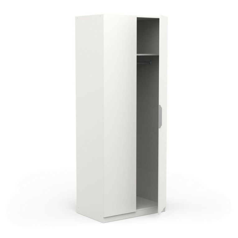 Guardaroba in legno bianco opaco 79x203h cm - Fioretta