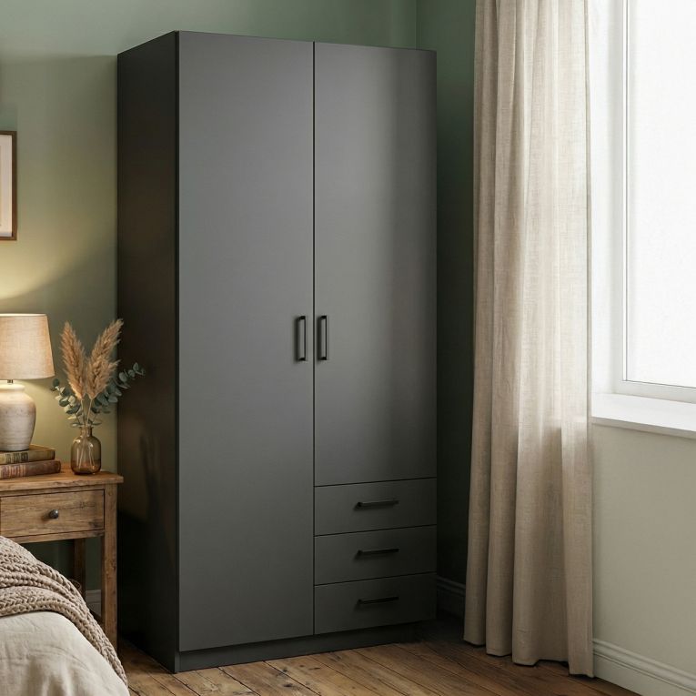 Guardaroba in legno grigio 98x200h cm - Sultani