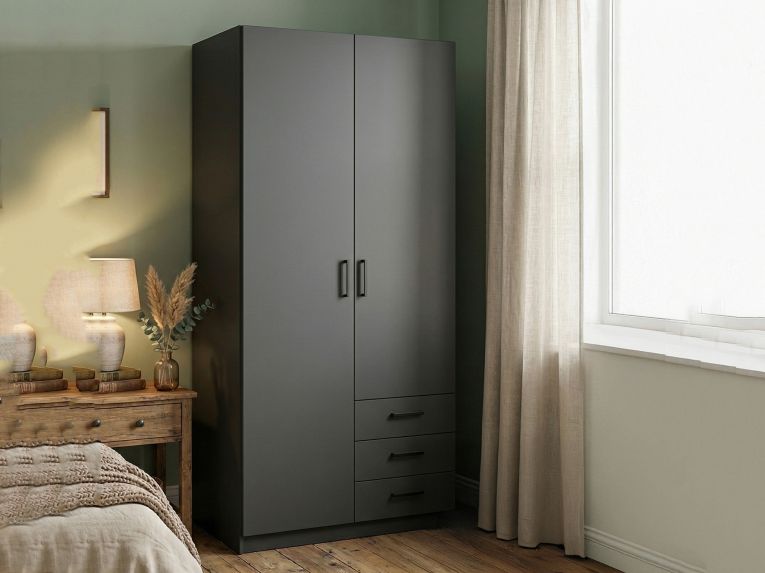 Guardaroba in legno grigio 98x200h cm - Sultani