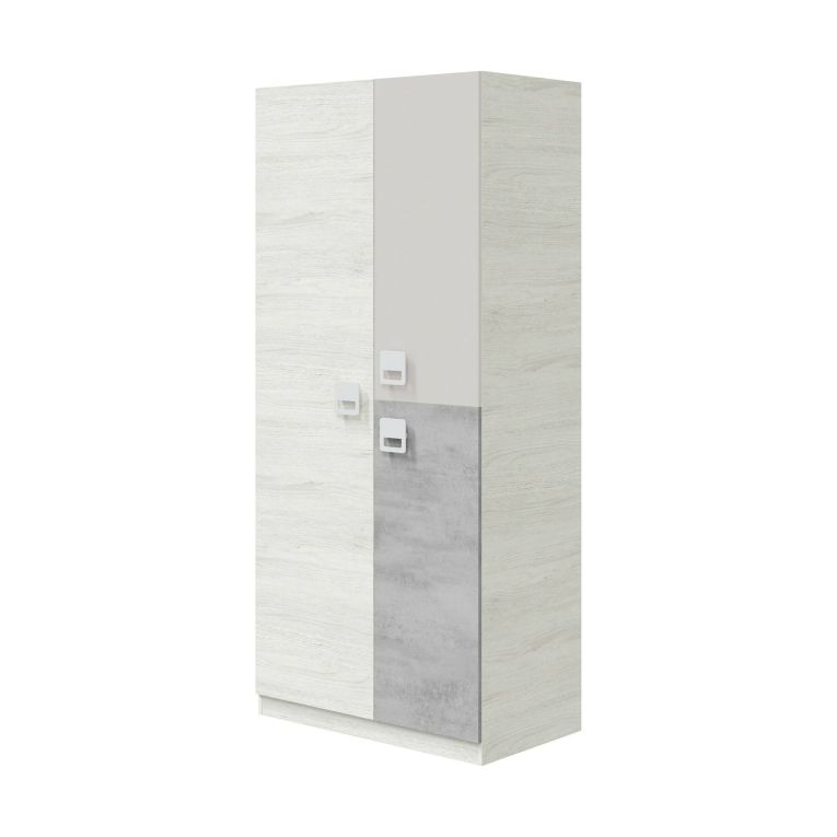Guardaroba in legno grigio e cemento 90x200h cm - Aronia
