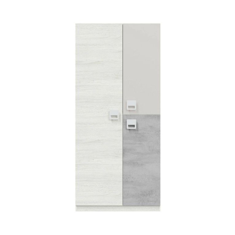 Guardaroba in legno grigio e cemento 90x200h cm - Aronia