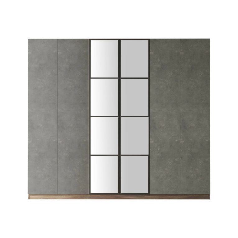 Guardaroba in legno marrone e grigio 207x183h cm - Gaja