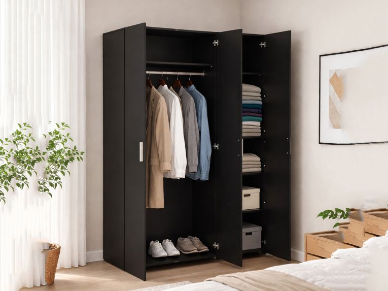 Guardaroba in legno nero 118x200h cm - Albacore