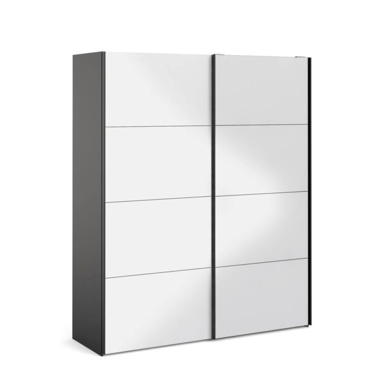 Guardaroba in legno nero e bianco lucido 182x220h cm - Paeng