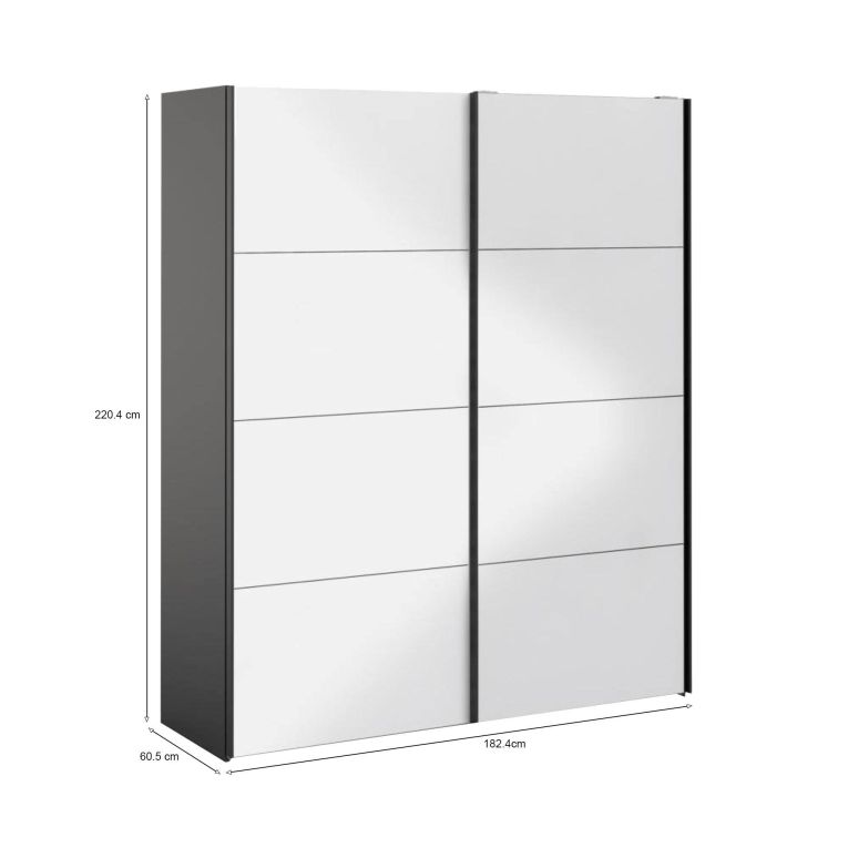 Guardaroba in legno nero e bianco lucido 182x220h cm - Paeng