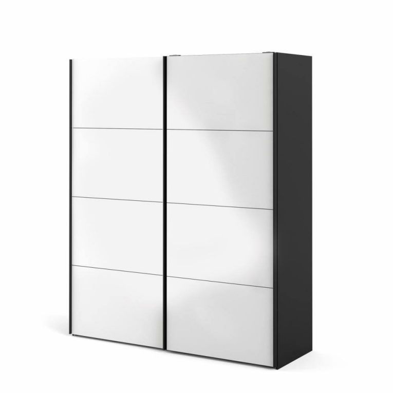 Guardaroba in legno nero e bianco lucido 182x220h cm - Paeng
