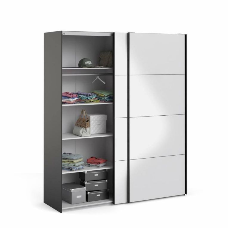 Guardaroba in legno nero e bianco lucido 182x220h cm - Paeng