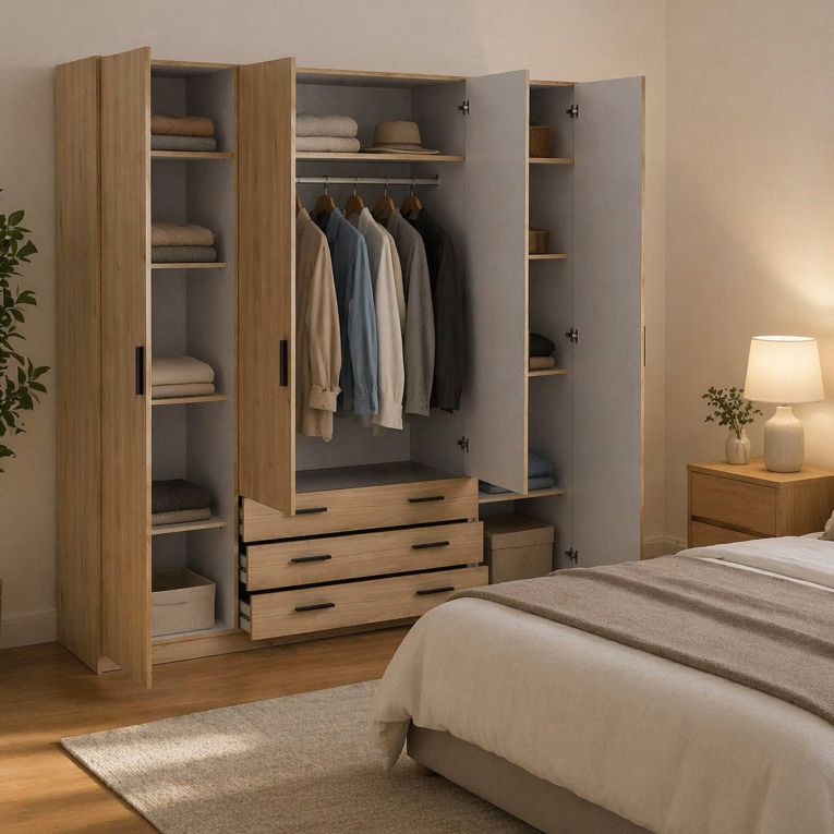Guardaroba in legno rovere 195x200h cm - Epipola
