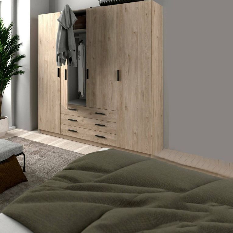 Guardaroba in legno rovere 195x200h cm - Epipola