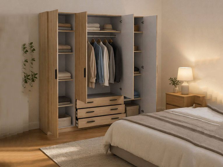 Guardaroba in legno rovere 195x200h cm - Epipola