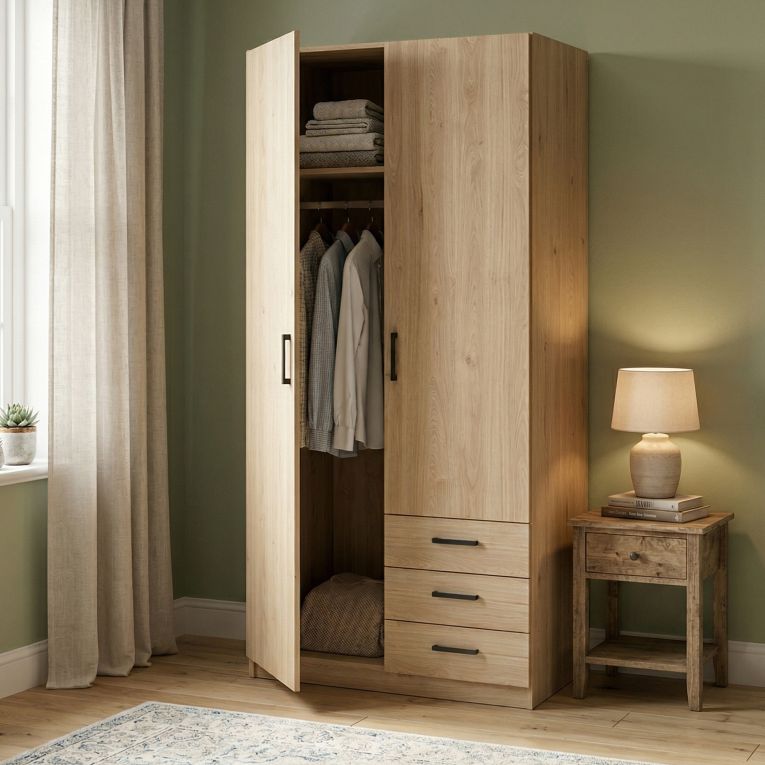 Guardaroba in legno rovere 98x200h cm - Sultani