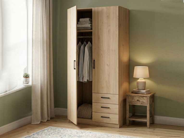 Guardaroba in legno rovere 98x200h cm - Sultani