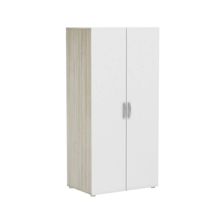 Guardaroba in legno rovere e bianco opaco 79x165h cm - Barge