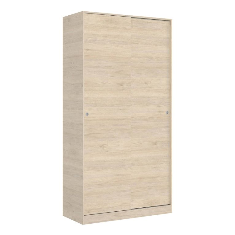 Guardaroba Kilimangiaro, Mobile appendiabiti per camera da letto, Armadio con 2 ante scorrevoli, 100x50h204 cm, Rovere