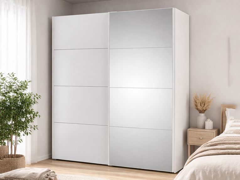 Guardaroba largo bianco lucido 182x220h cm - Seraphin
