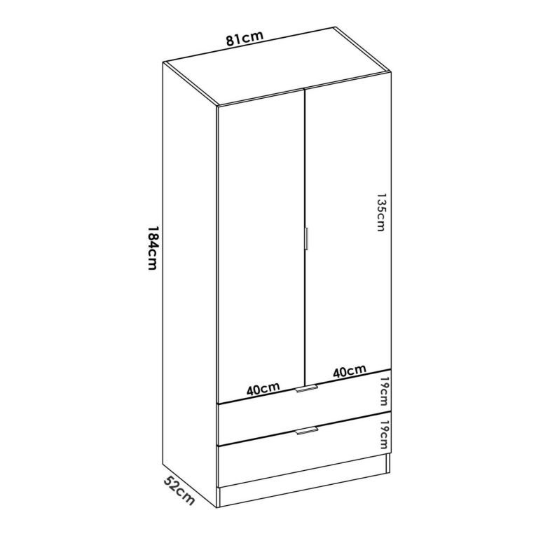 Guardaroba moderno bianco 81x184h cm - Anya
