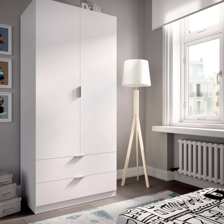 Guardaroba moderno bianco 81x184h cm - Anya