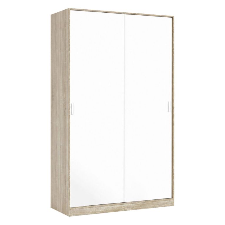 Guardaroba moderno rovere e bianco 120x200h cm - Adrenalin