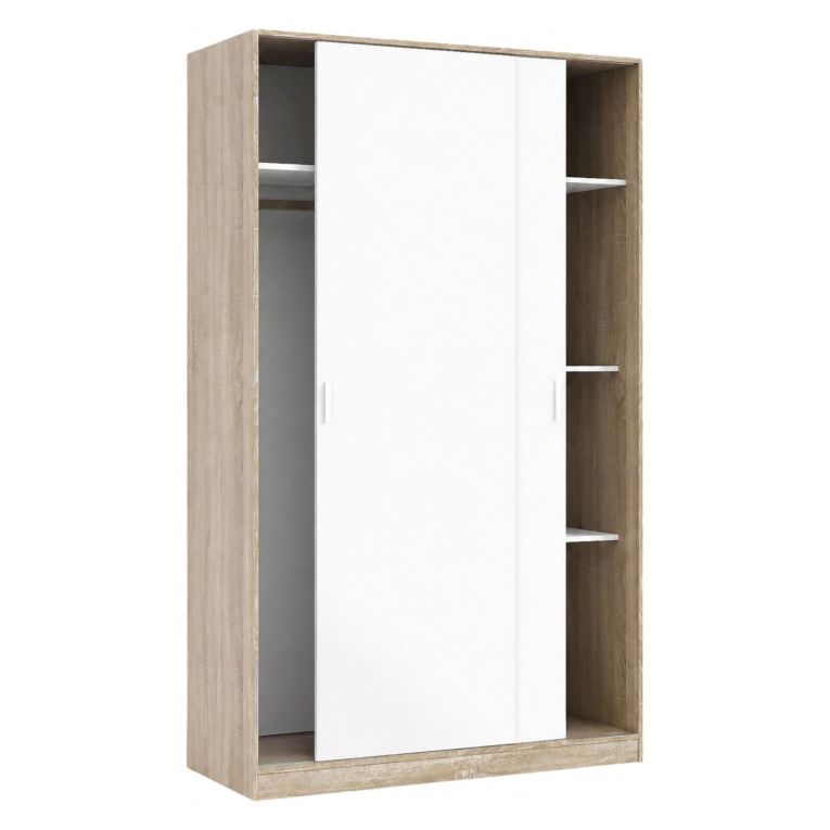 Guardaroba moderno rovere e bianco 120x200h cm - Adrenalin