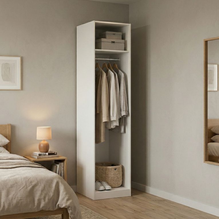 Guardaroba piccolo salvaspazio bianco 58x218h cm - Kaihime