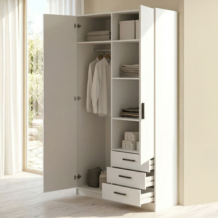 Guardaroba salvaspazio bianco 98x200h cm - Sultani