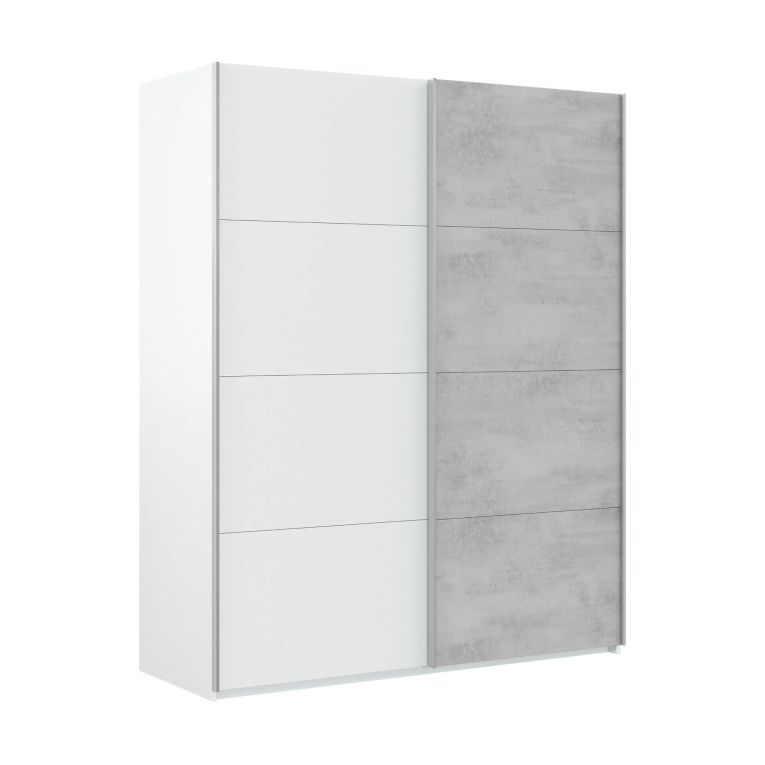 Guardaroba salvaspazio bianco e cemento 150x200h cm - Opi