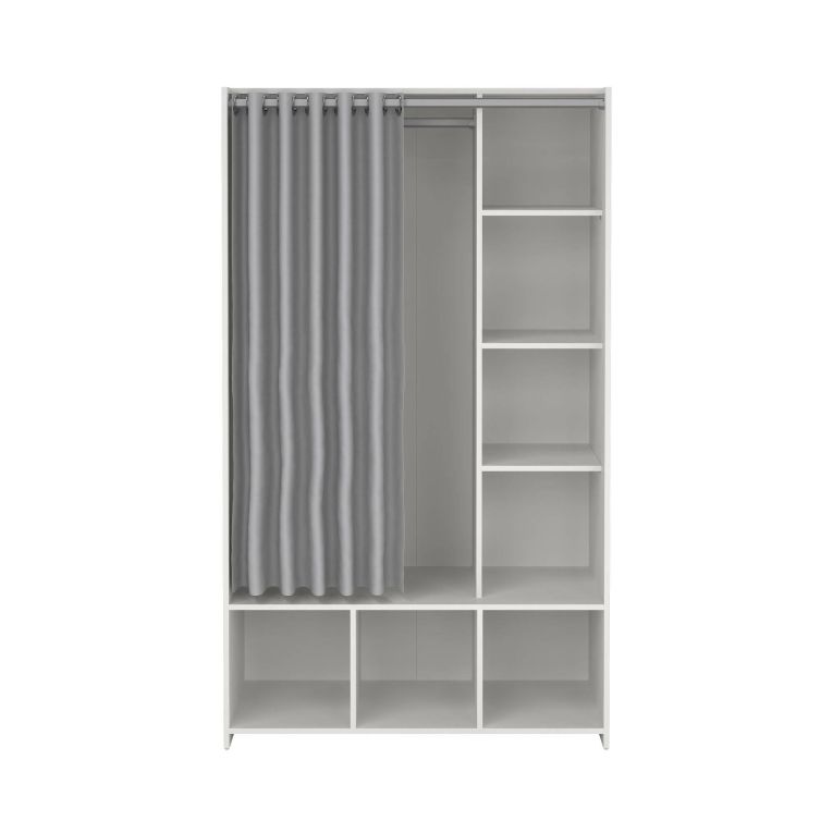 Guardaroba salvaspazio bianco e grigio 105x180h cm - Jal