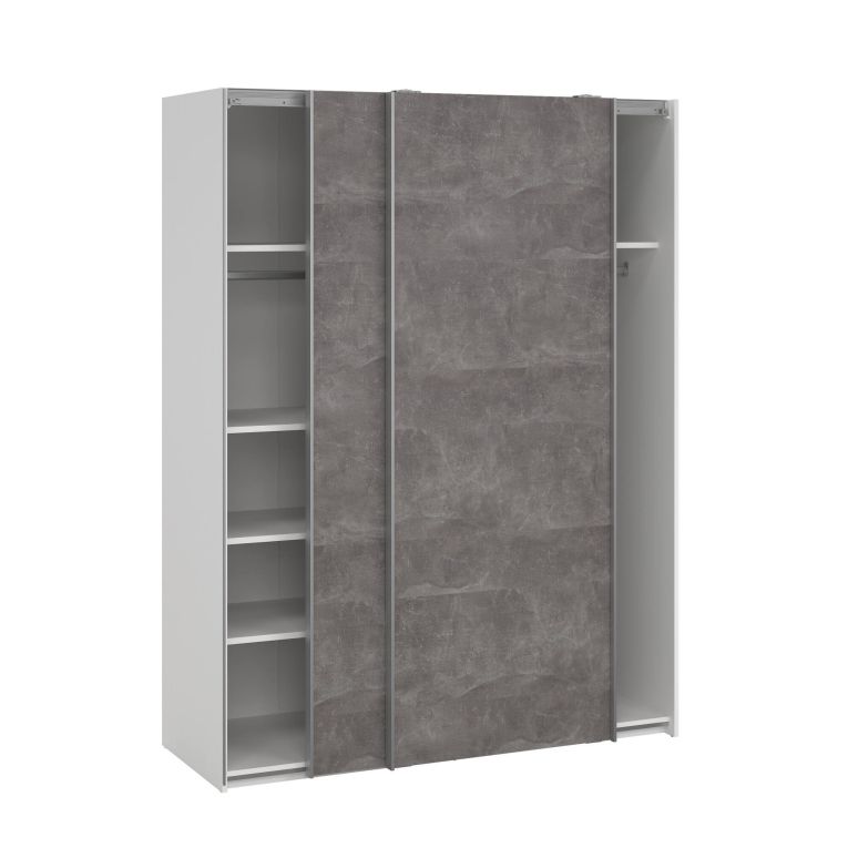 Guardaroba salvaspazio bianco e grigio 150x200h cm - Maurice