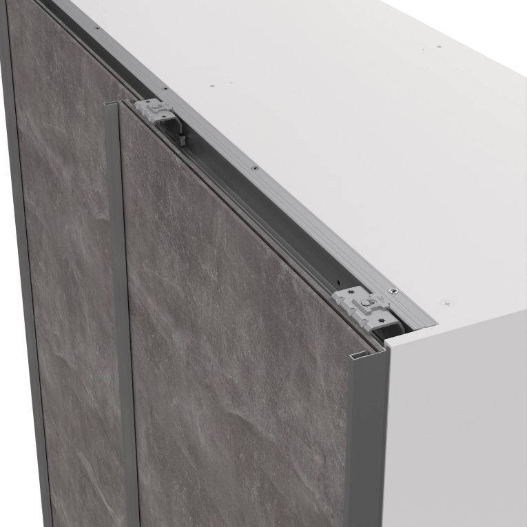 Guardaroba salvaspazio bianco e grigio 150x200h cm - Maurice