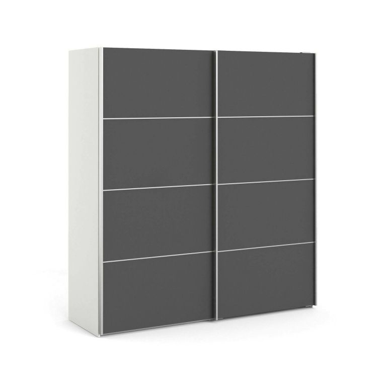 Guardaroba salvaspazio bianco e grigio 182x201h cm - Attilio