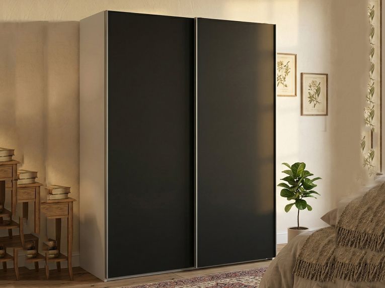 Guardaroba salvaspazio bianco e nero 150x200h cm - Maurice