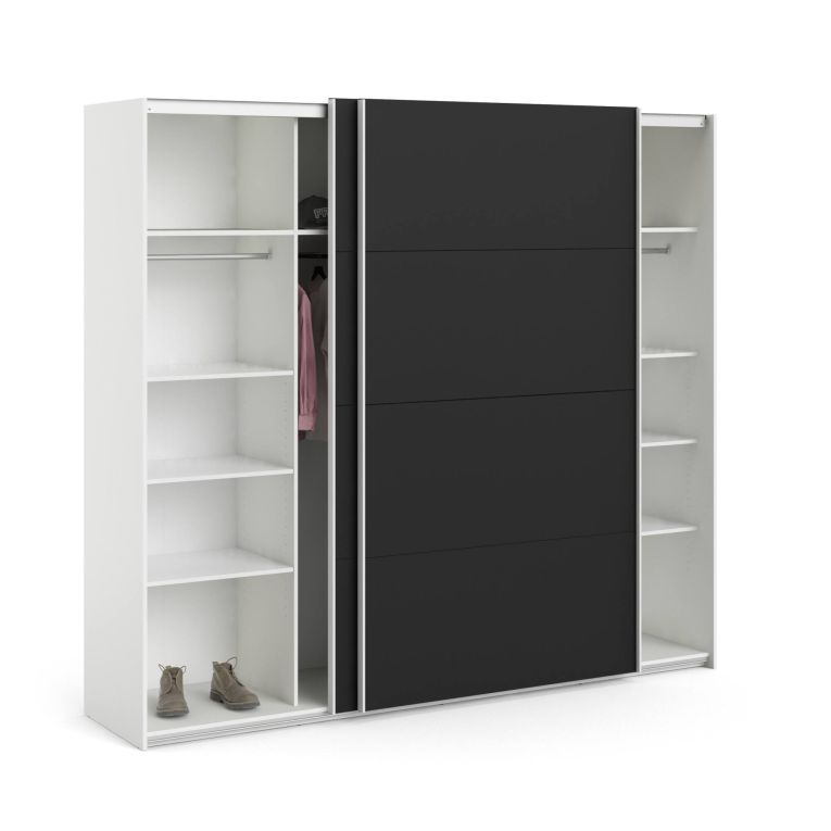 Guardaroba salvaspazio bianco e nero 242x220h cm - Kauri
