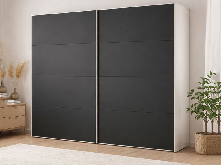 Guardaroba salvaspazio bianco e nero 242x220h cm - Kauri