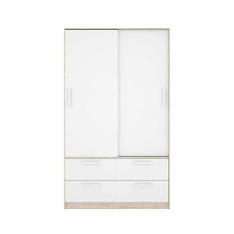 Guardaroba salvaspazio bianco e rovere 120x204h cm - Kirogi
