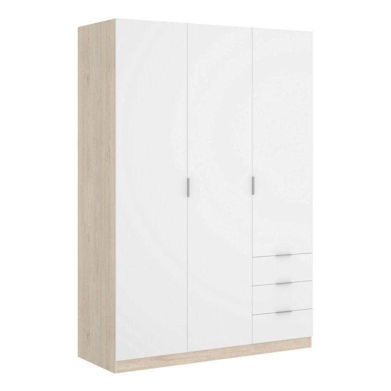 Guardaroba salvaspazio bianco e rovere 121x184h cm - Astru