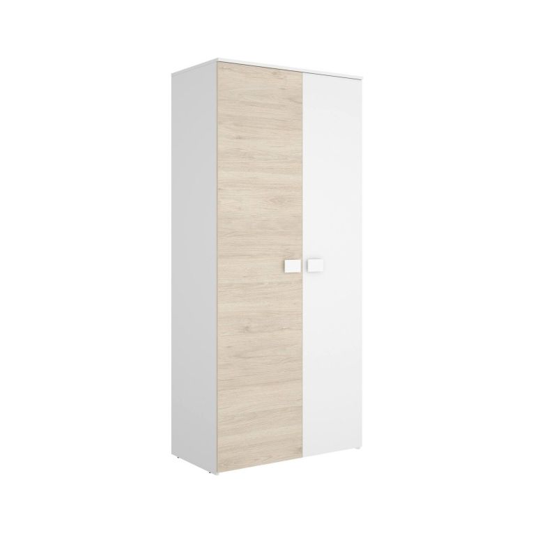 Guardaroba salvaspazio bianco e rovere 90x202h cm - Firmin
