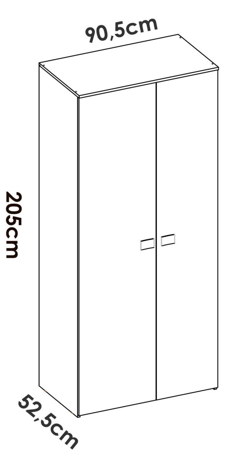 Guardaroba salvaspazio bianco e rovere 90x202h cm - Firmin