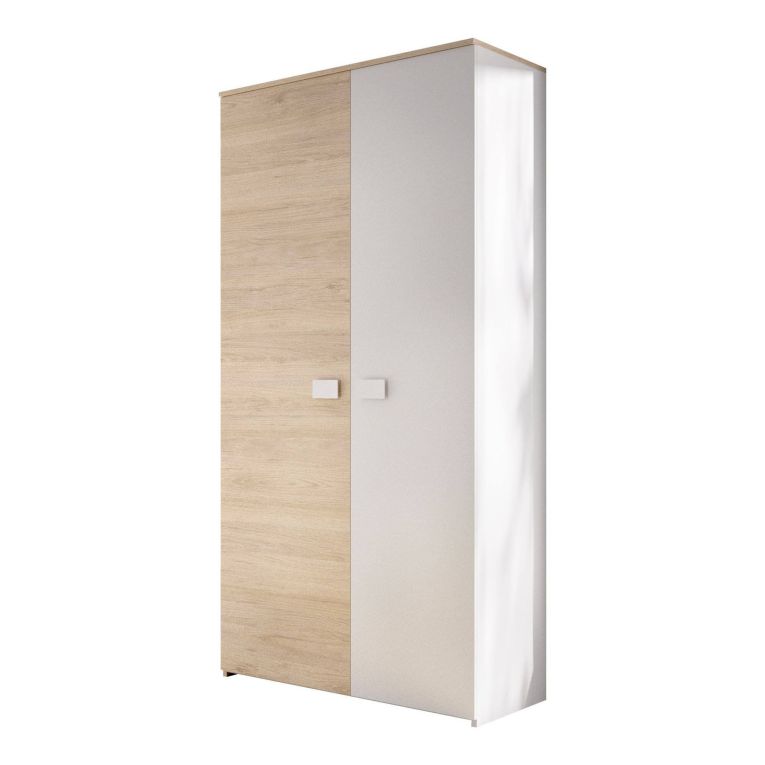 Guardaroba salvaspazio bianco e rovere 90x202h cm - Firmin