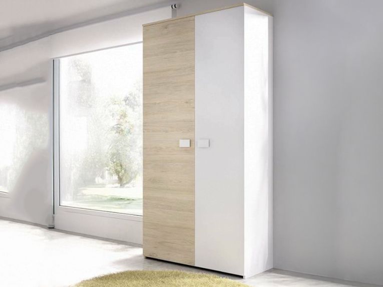 Guardaroba salvaspazio bianco e rovere 90x202h cm - Firmin