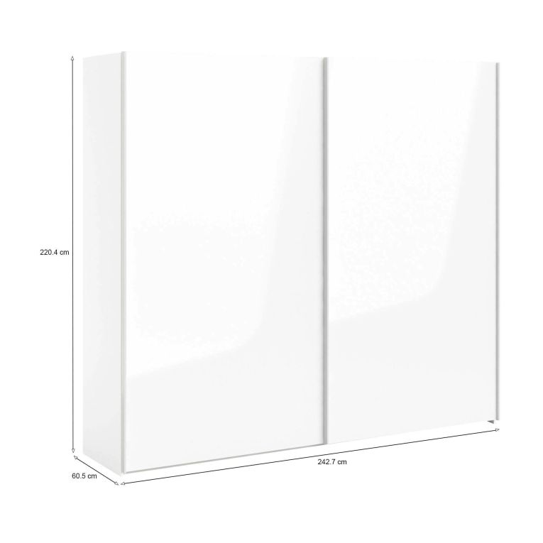 Guardaroba salvaspazio bianco lucido 242x220h cm - Badesse