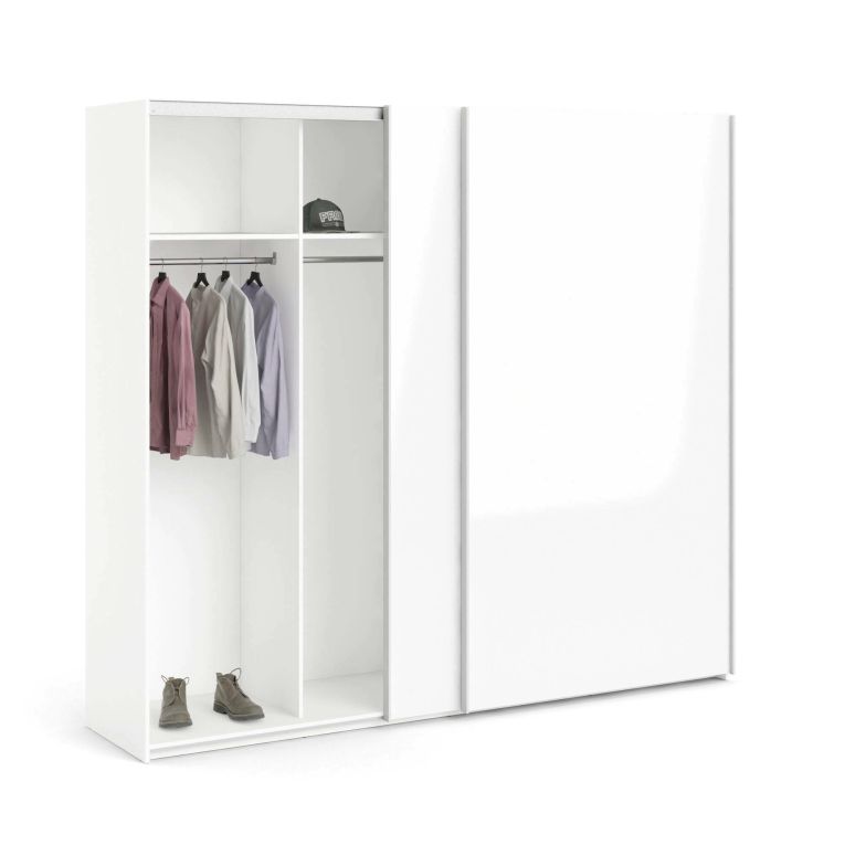Guardaroba salvaspazio bianco lucido 242x220h cm - Badesse