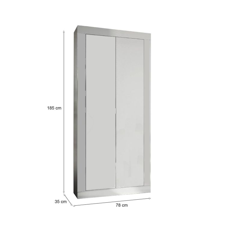 Guardaroba salvaspazio bianco lucido 78x185h cm - Contea