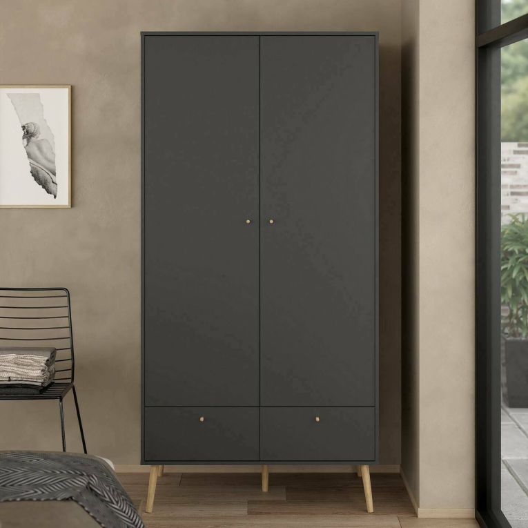 Guardaroba salvaspazio grigio 98x200h cm - Kahina