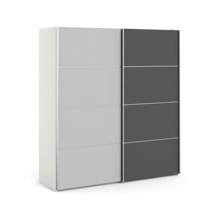 Guardaroba salvaspazio grigio e bianco 182x201h cm - Anela