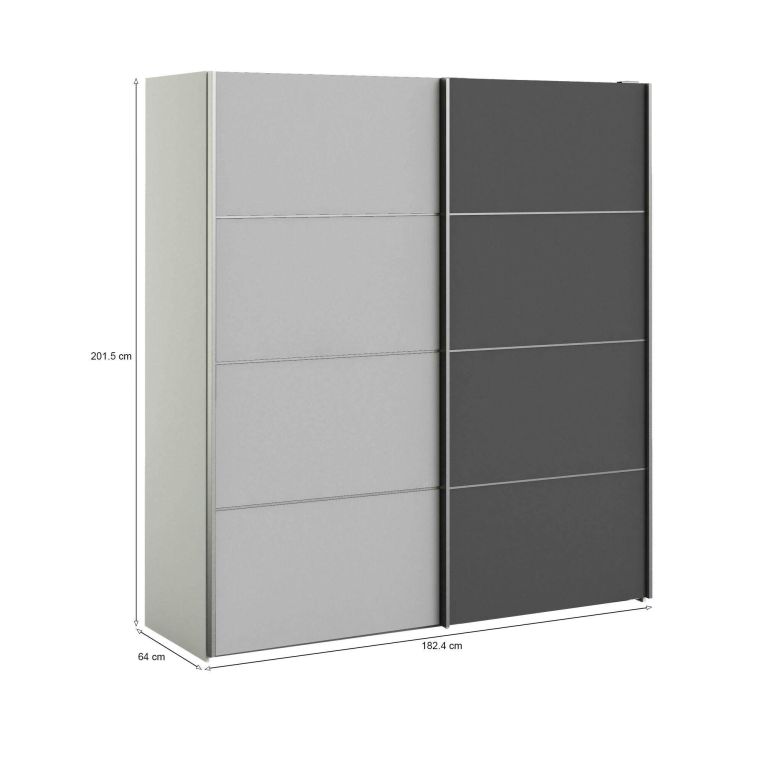Guardaroba salvaspazio grigio e bianco 182x201h cm - Anela