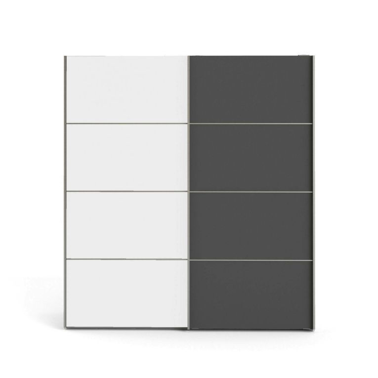 Guardaroba salvaspazio grigio e bianco 182x201h cm - Anela
