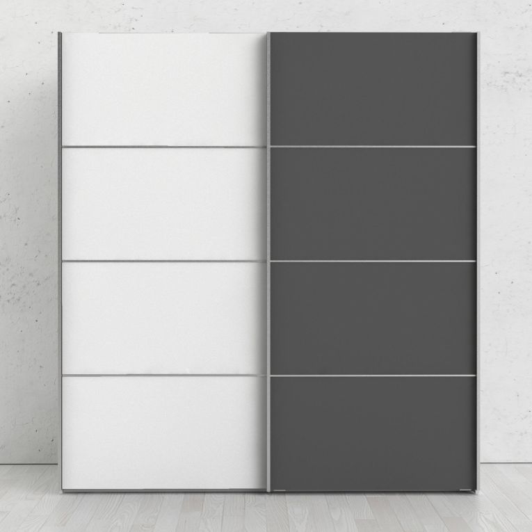 Guardaroba salvaspazio grigio e bianco 182x201h cm - Anela