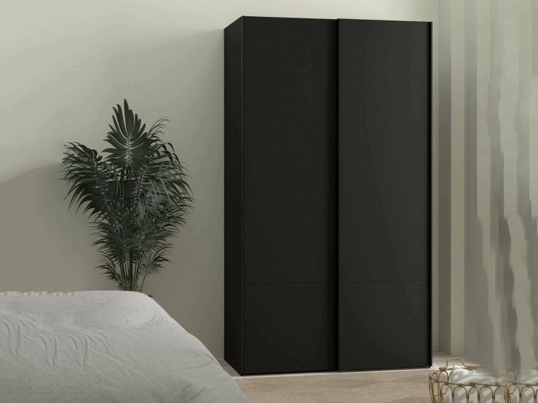 Guardaroba salvaspazio nero 122x220h cm - Severin